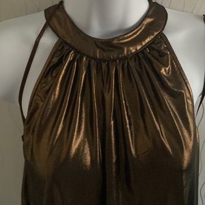HALTER TOP METALLIC BROWN. Gently used